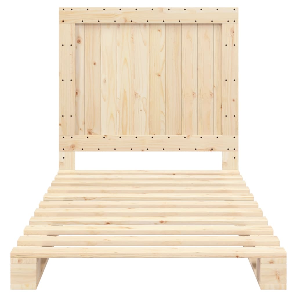 Bedframe Met Hoofdbord Massief Grenenhout 100X200 Cm Groen