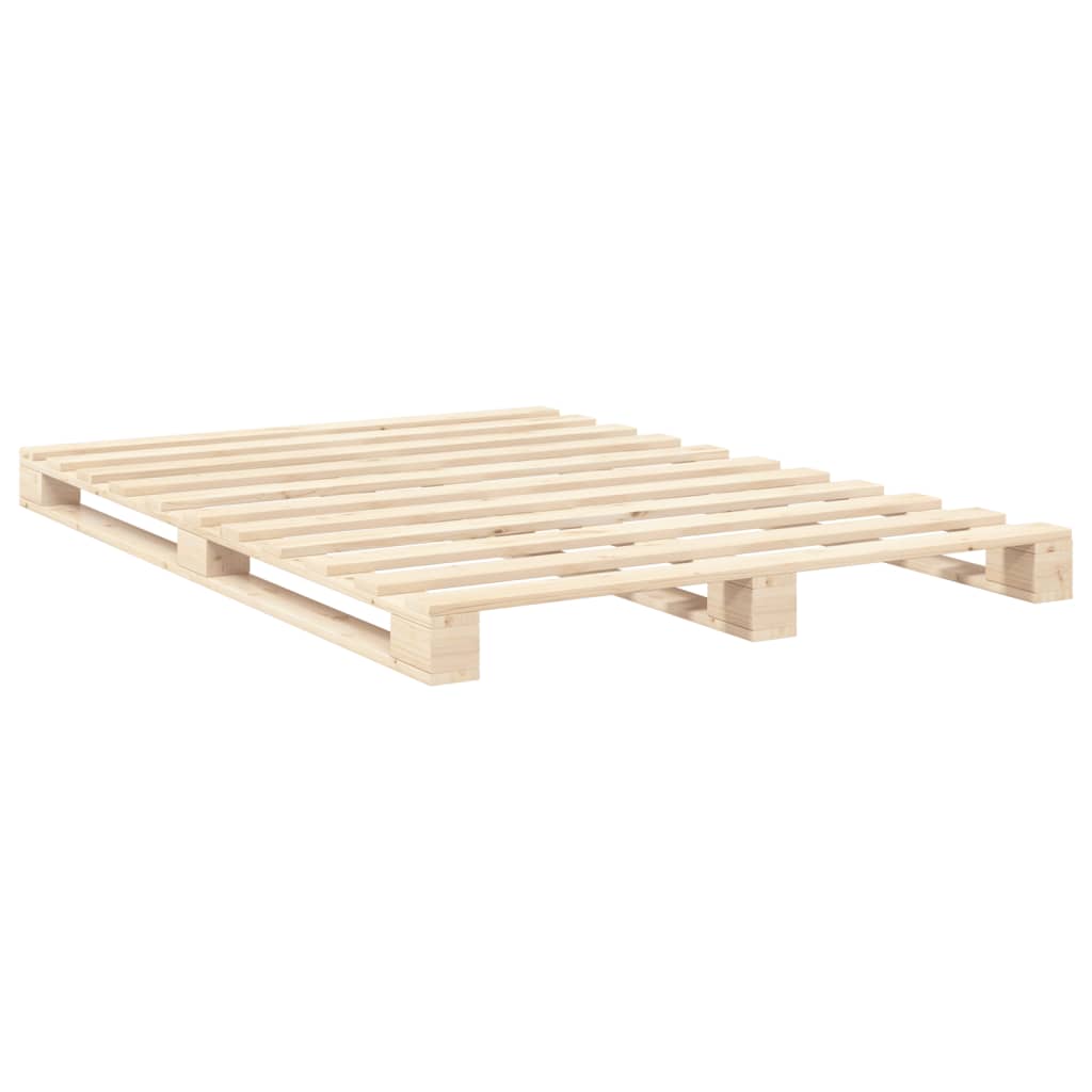 Bedframe Met Hoofdbord Massief Grenenhout Wit 140X200 Cm