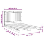 Bedframe Met Hoofdbord Massief Grenenhout 160X200 Cm Wit