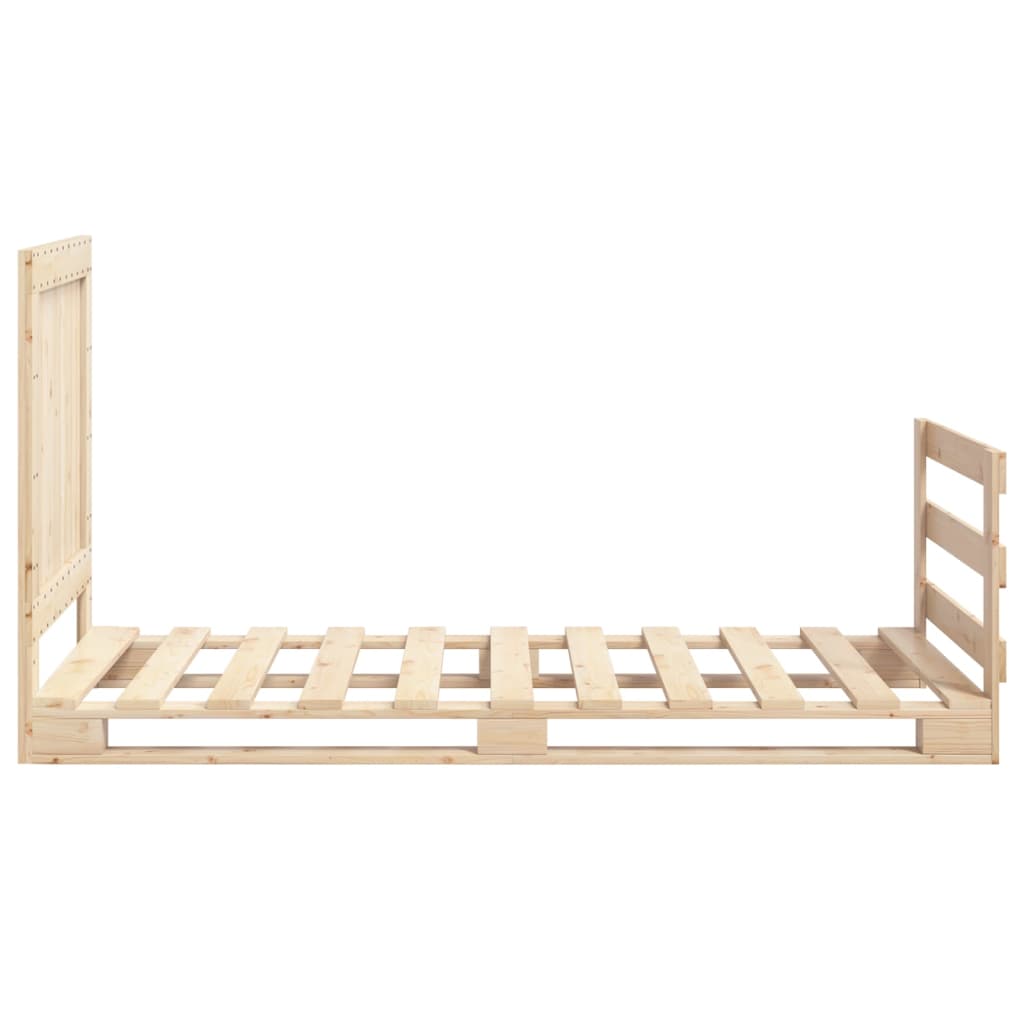 Bedframe Met Hoofdbord Massief Grenenhout 90X200 Cm Groen