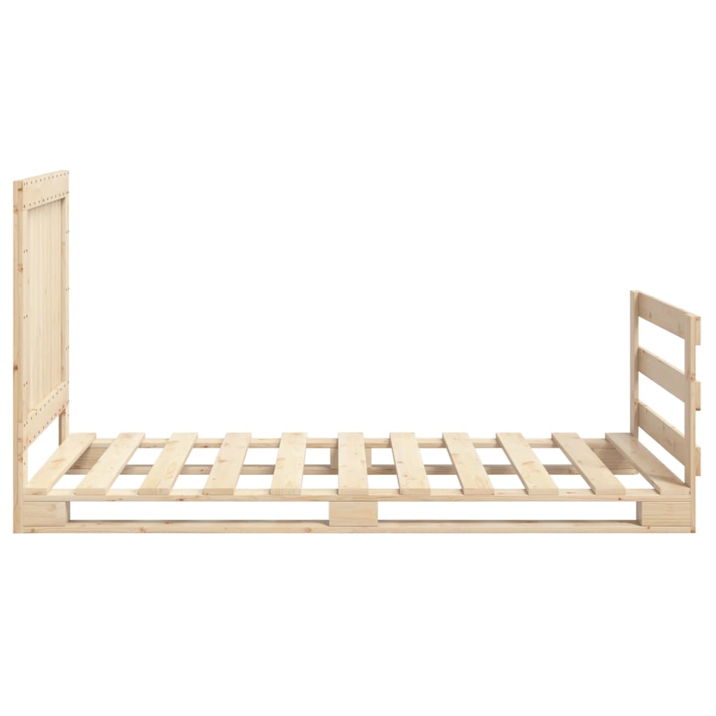 Bedframe Met Hoofdbord Massief Grenenhout 100X200 Cm