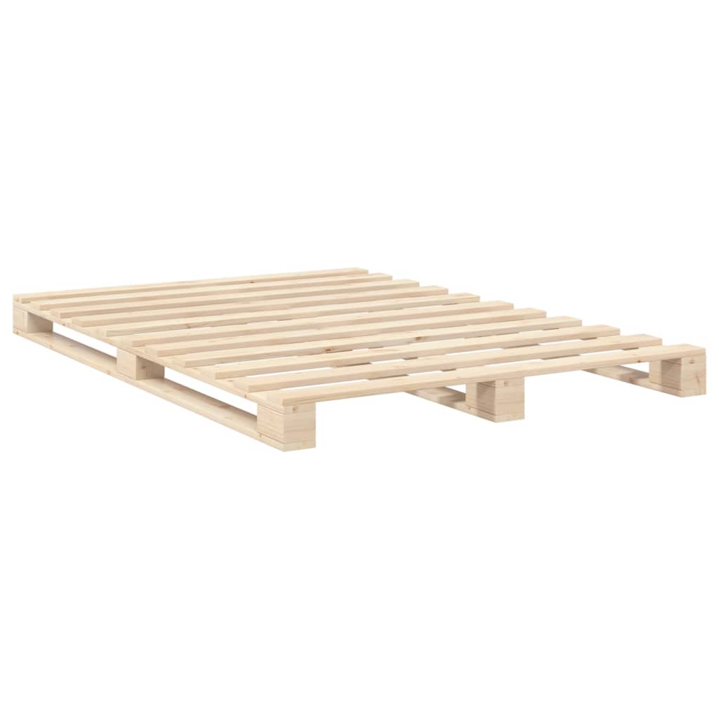 Bedframe Met Hoofdbord Massief Grenenhout Wit 140X200 Cm Wit