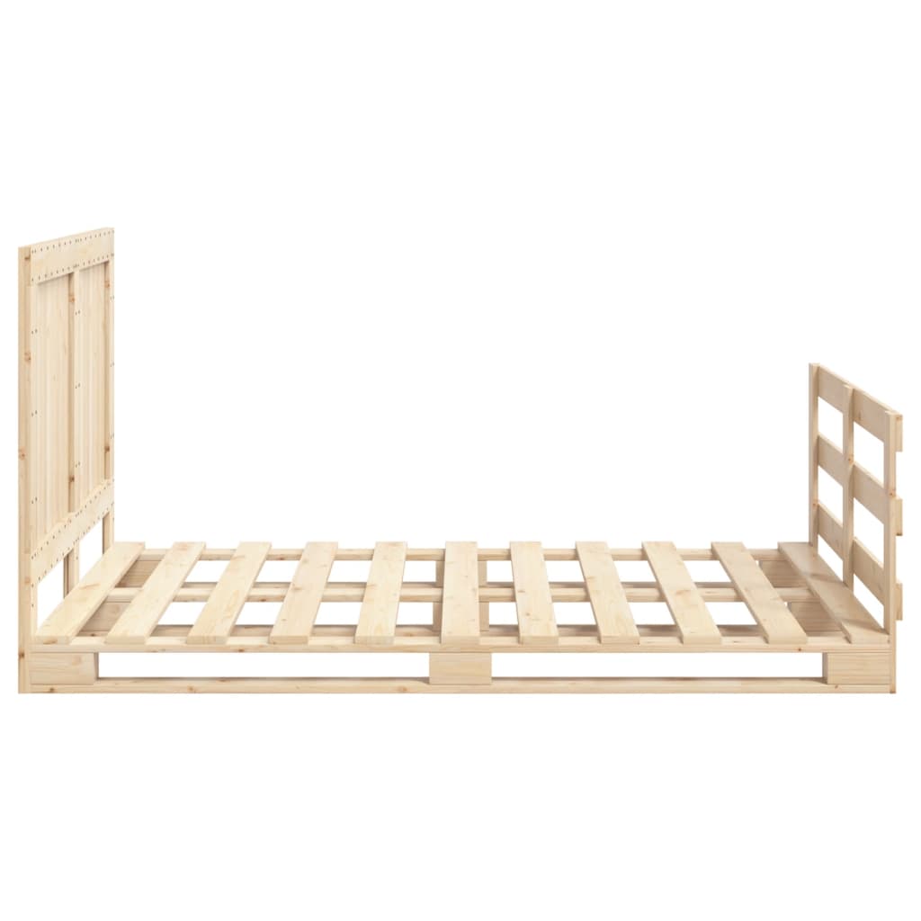 Bedframe Met Hoofdbord Massief Grenenhout Wit 140X200 Cm Wit