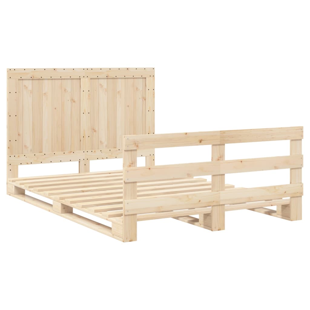 Bedframe Met Hoofdbord Massief Grenenhout 160X200 Cm