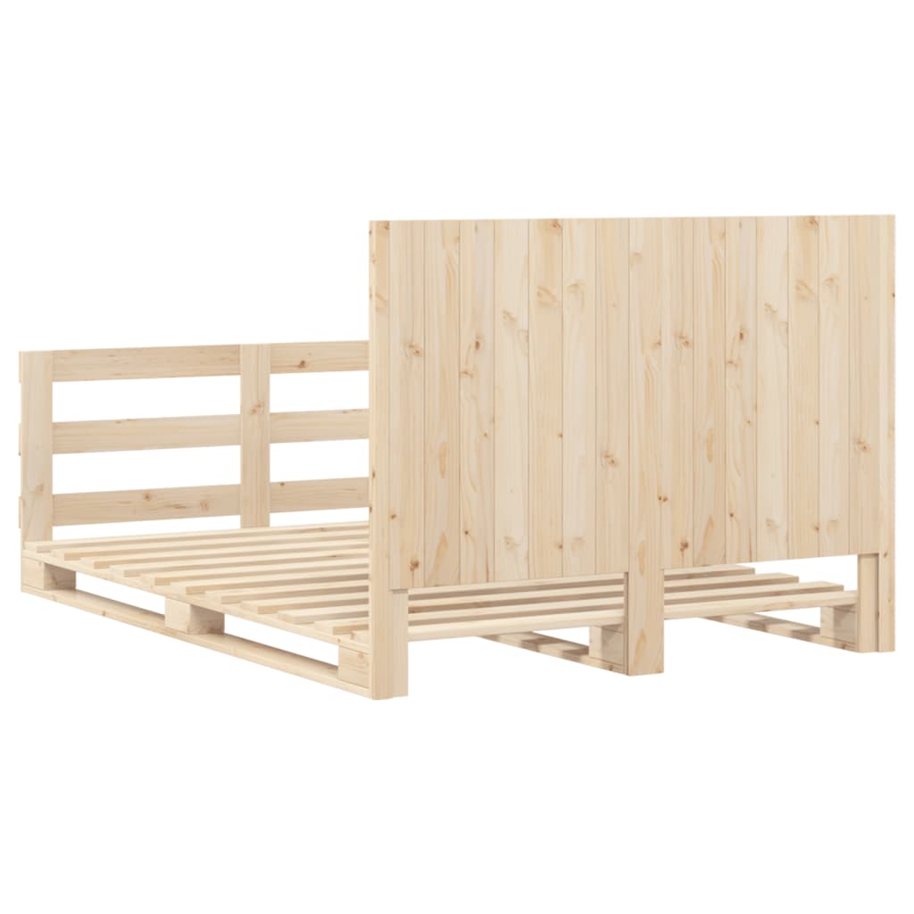 Bedframe Met Hoofdbord Massief Grenenhout 160X200 Cm