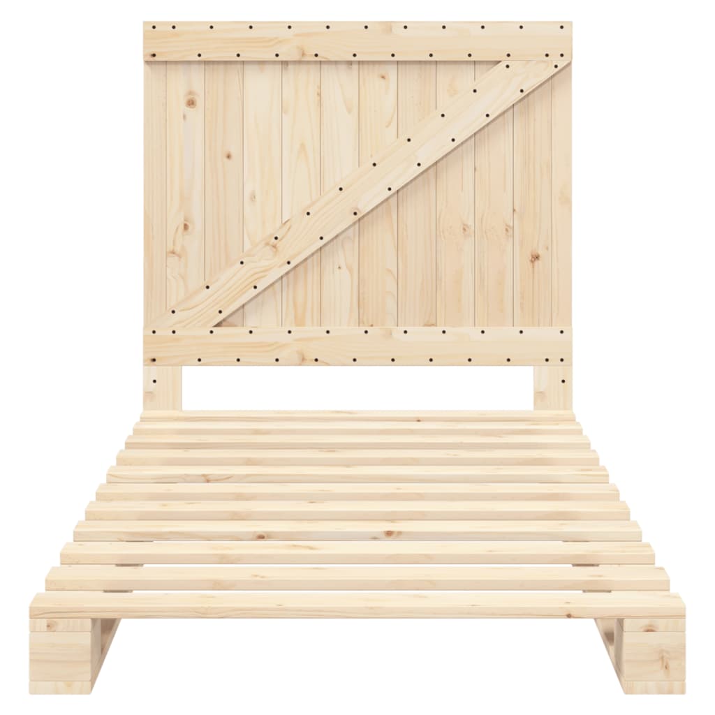 Bedframe Met Hoofdbord Massief Grenenhout 100X200 Cm