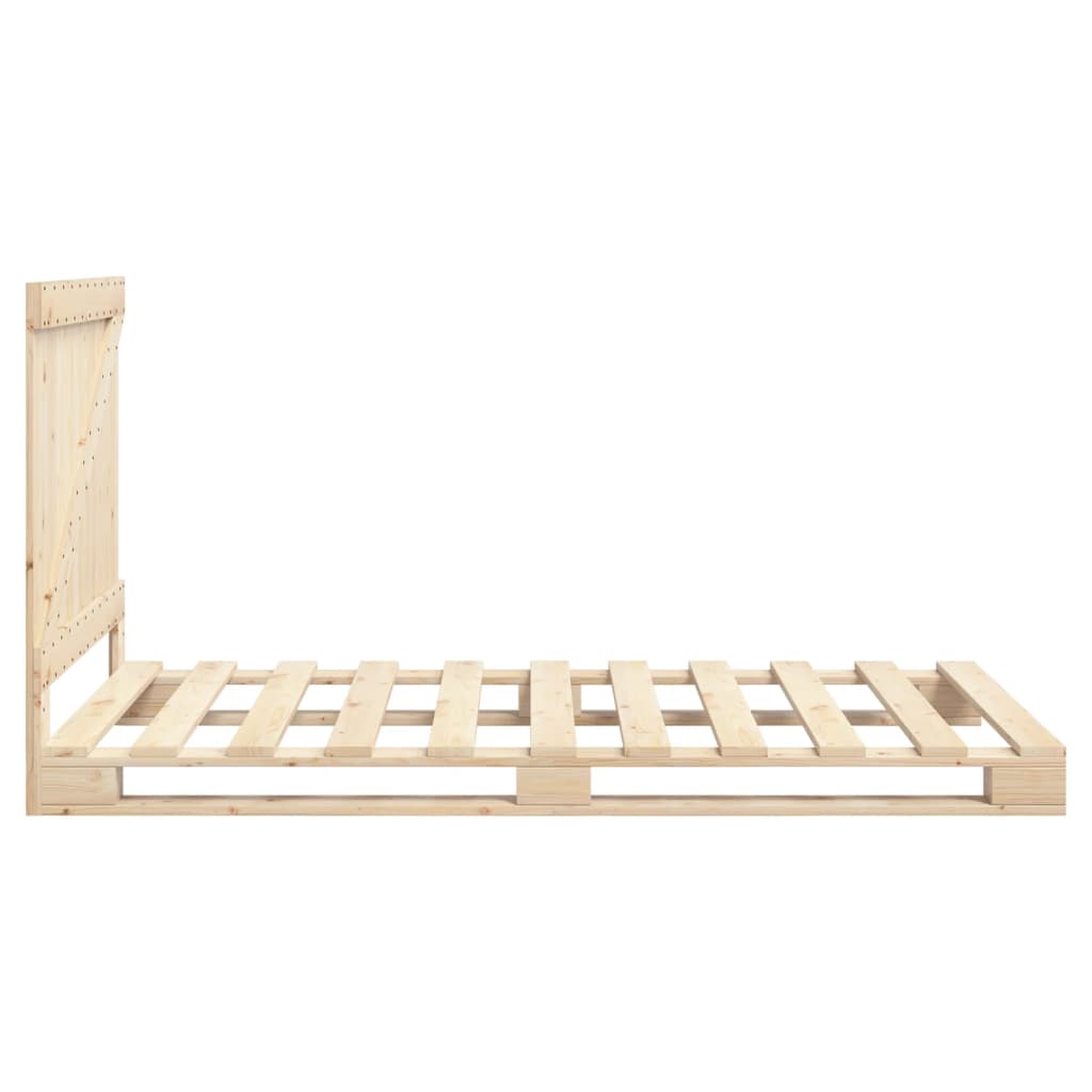 Bedframe Met Hoofdbord Massief Grenenhout 100X200 Cm