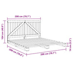 Bedframe Met Hoofdbord Massief Grenenhout 200X200 Cm