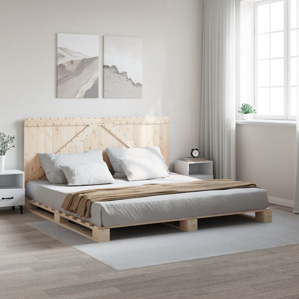 Bedframe Met Hoofdbord Massief Grenenhout 200X200 Cm