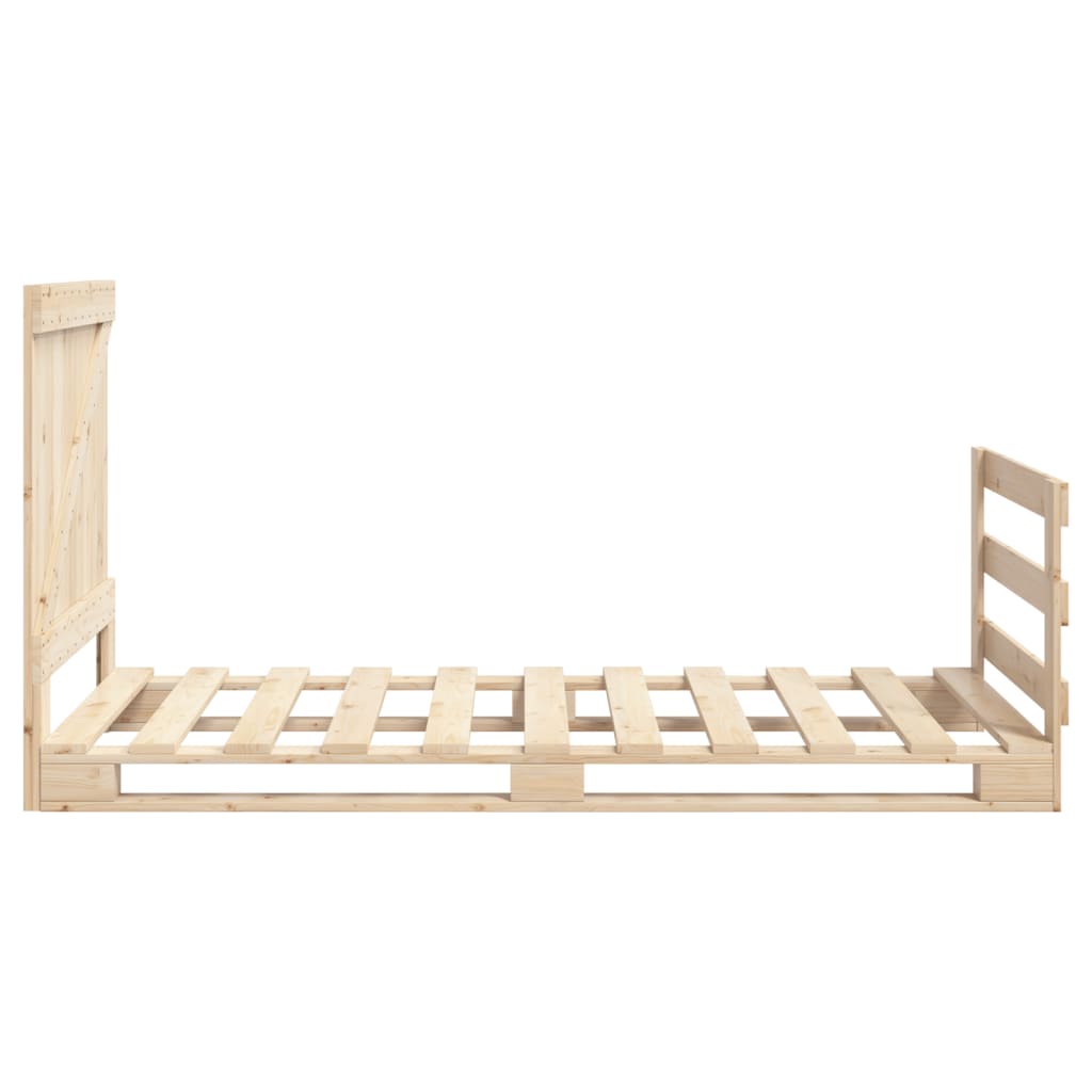 Bedframe Met Hoofdbord Massief Grenenhout 90X200 Cm Wit