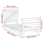 Bedframe Met Hoofdbord Massief Grenenhout 100X200 Cm