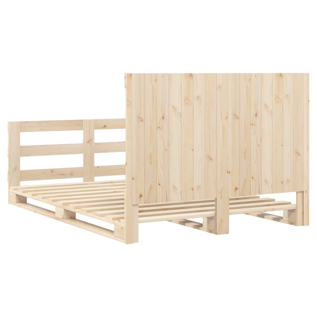 Bedframe Met Hoofdbord Massief Grenenhout 160X200 Cm Groen