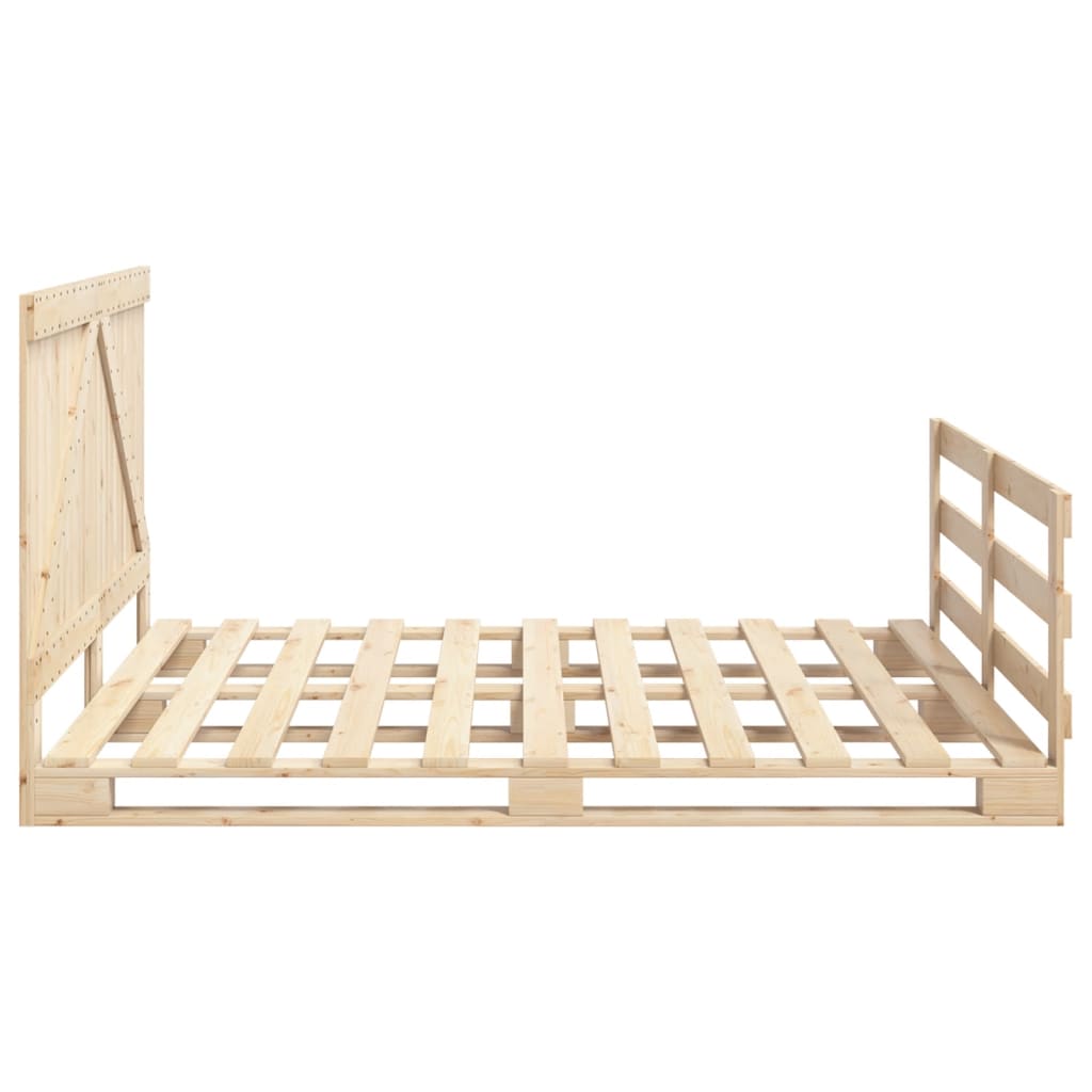 Bedframe Met Hoofdbord Massief Grenenhout 180X200 Cm