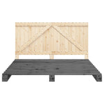 Bedframe Met Hoofdbord Massief Grenenhout Grijs 200X200 Cm Groen