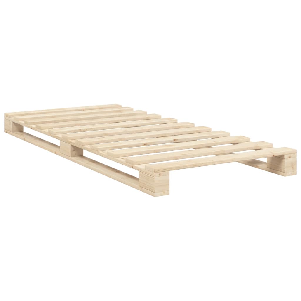 Bedframe Met Hoofdbord Massief Grenenhout 90X200 Cm