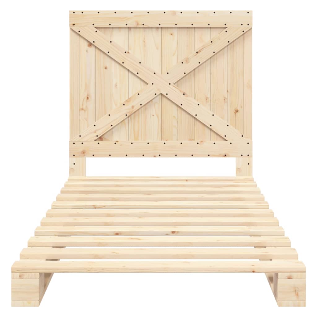 Bedframe Met Hoofdbord Massief Grenenhout 100X200 Cm