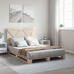 Bedframe Met Hoofdbord Massief Grenenhout Wit 140X200 Cm