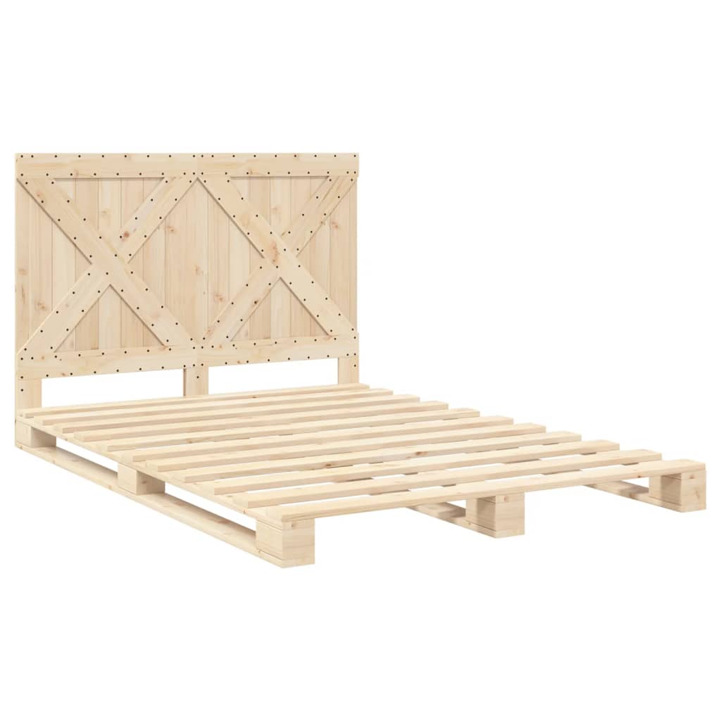 Bedframe Met Hoofdbord Massief Grenenhout 160X200 Cm Groen