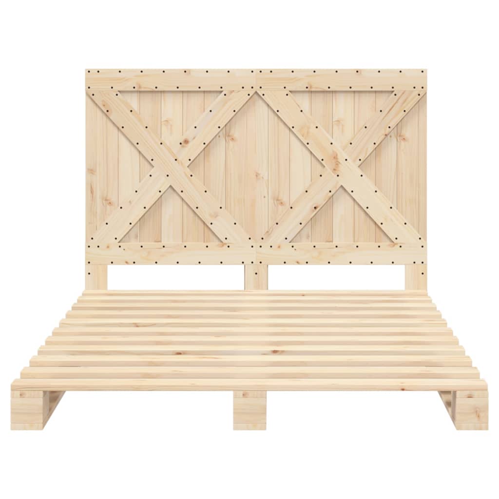 Bedframe Met Hoofdbord Massief Grenenhout 160X200 Cm Groen