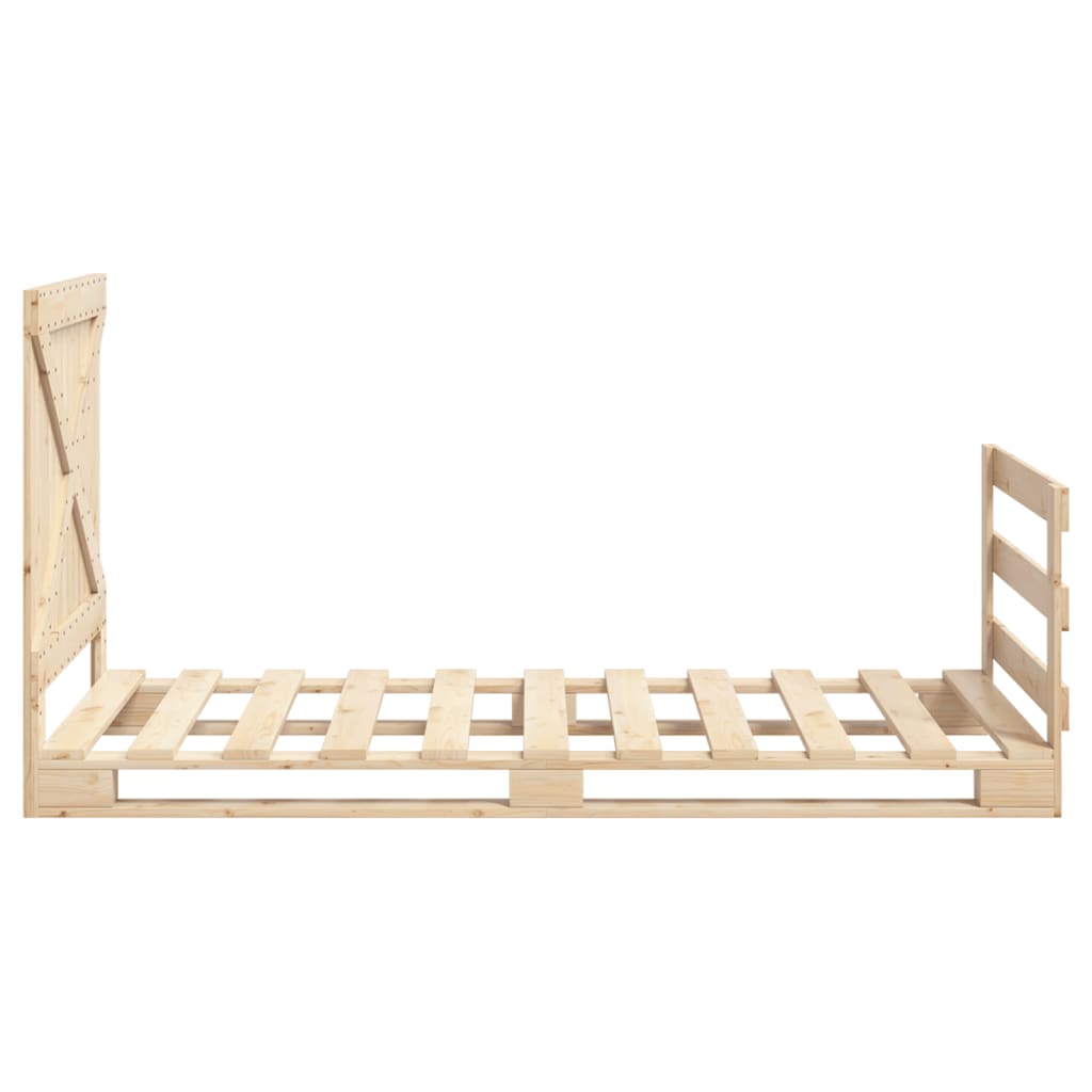 Bedframe Met Hoofdbord Massief Grenenhout 100X200 Cm Wit