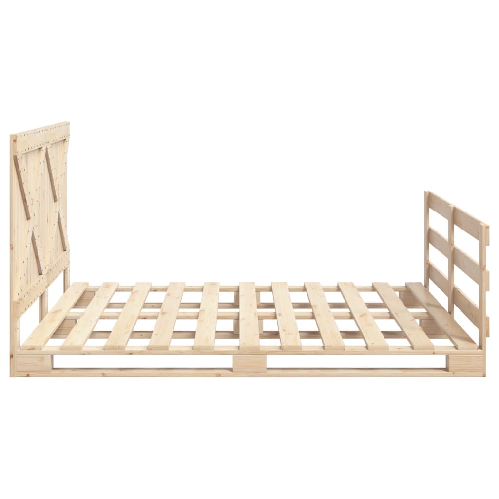 Bedframe Met Hoofdbord Massief Grenenhout 180X200 Cm Groen