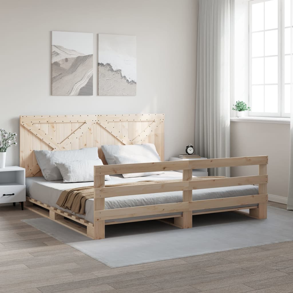 Bedframe Met Hoofdbord Massief Grenenhout 180X200 Cm Groen