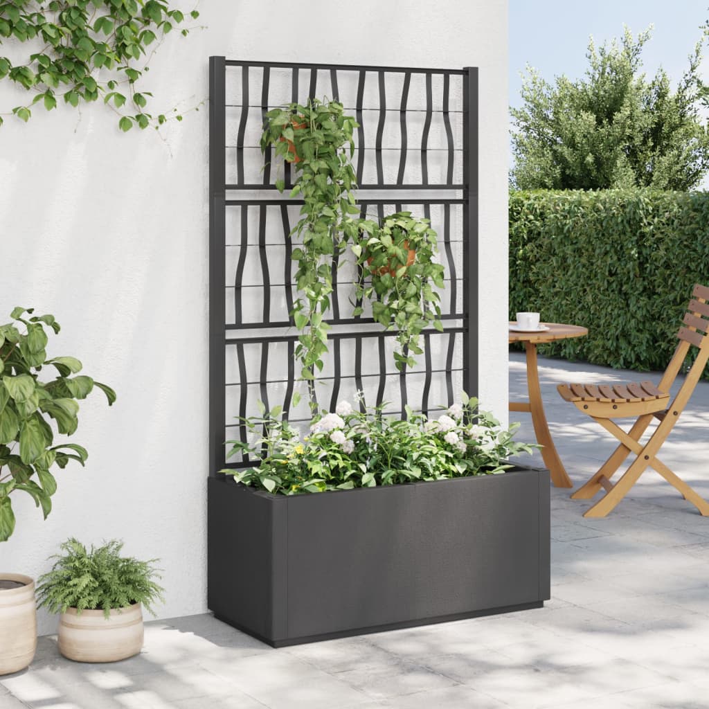 Plantenbak Met Latwerk 80X36X140 Cm Polypropeen Wit