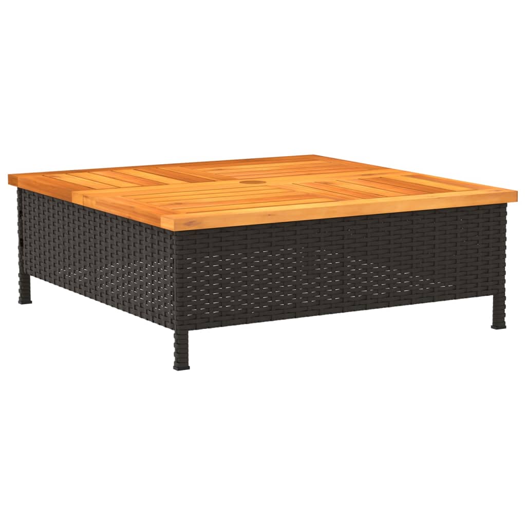 Tuintafel 70X70X25 Cm Poly Rattan En Acaciahout