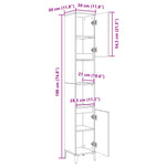 Badkamerkast 30X30X190 Cm Bewerkt Hout Kleurig
