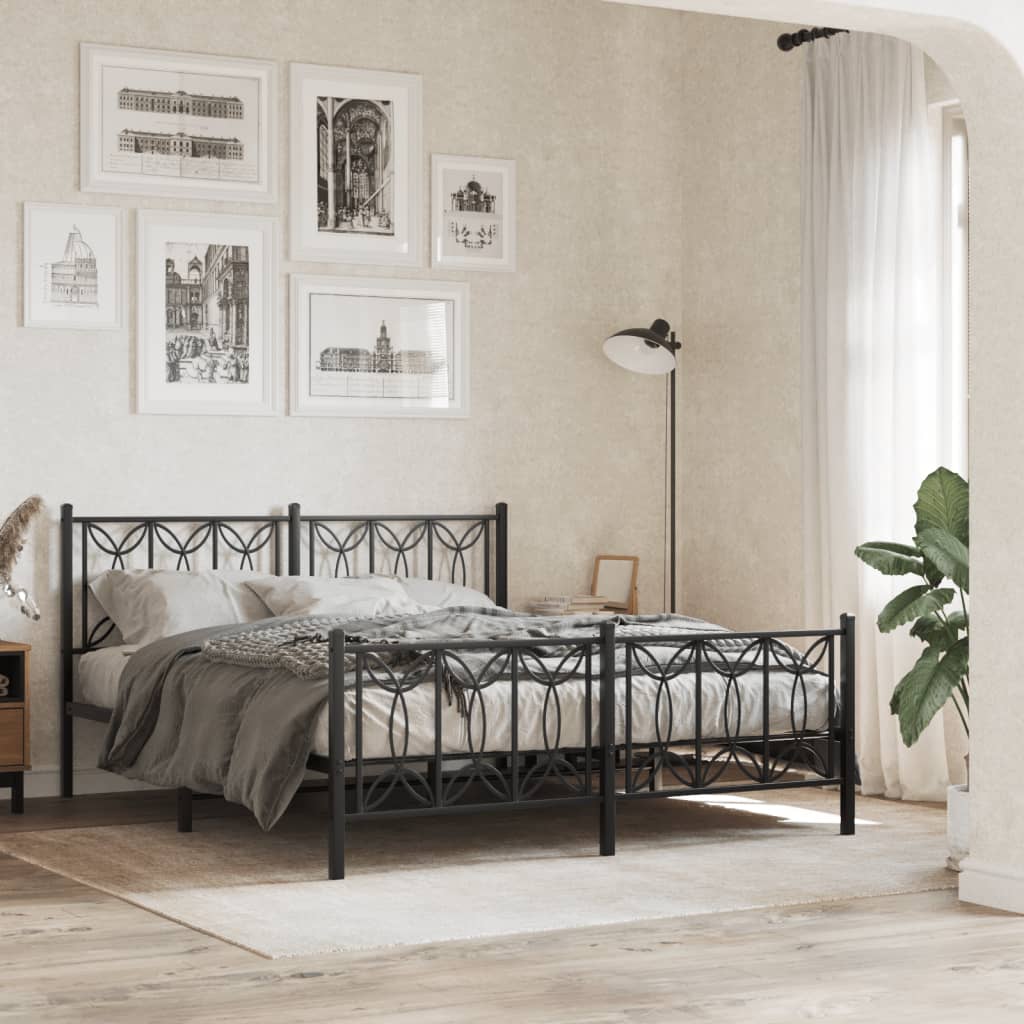 Bedframe Met Voetbord Zonder Matras Metaal