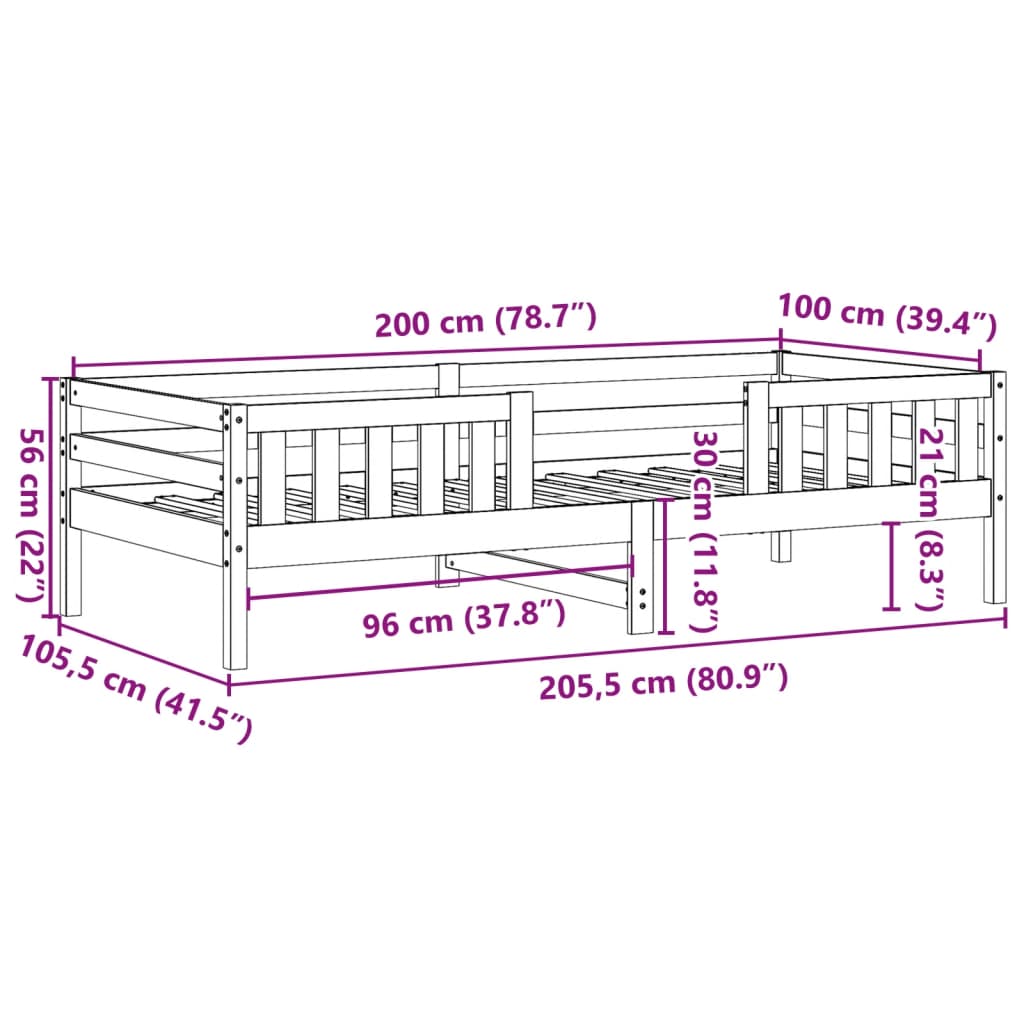 Bedframe Zonder Matras Massief Grenenhout 140X200 Cm