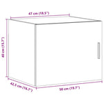 Wandkast 50X42,5X40 Cm Bewerkt Hout Kleurig