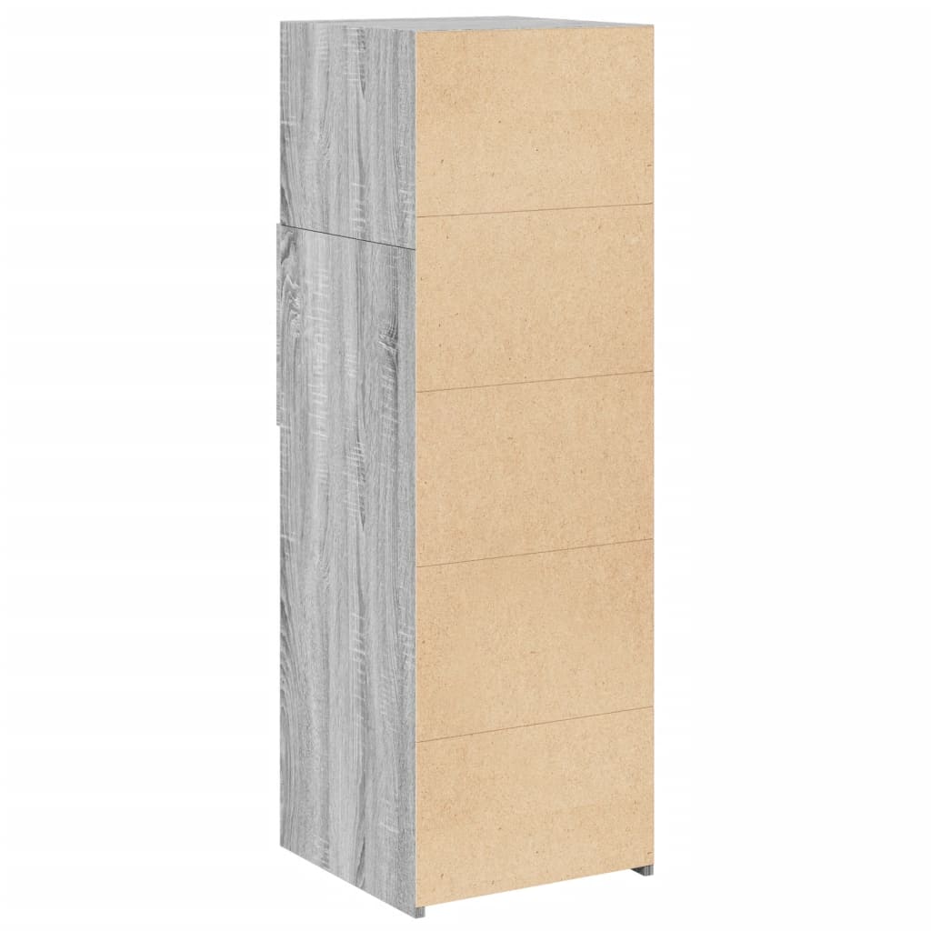 Hoge Kast 40X42,5X124 Cm Bewerkt Hout Eikenkleurig