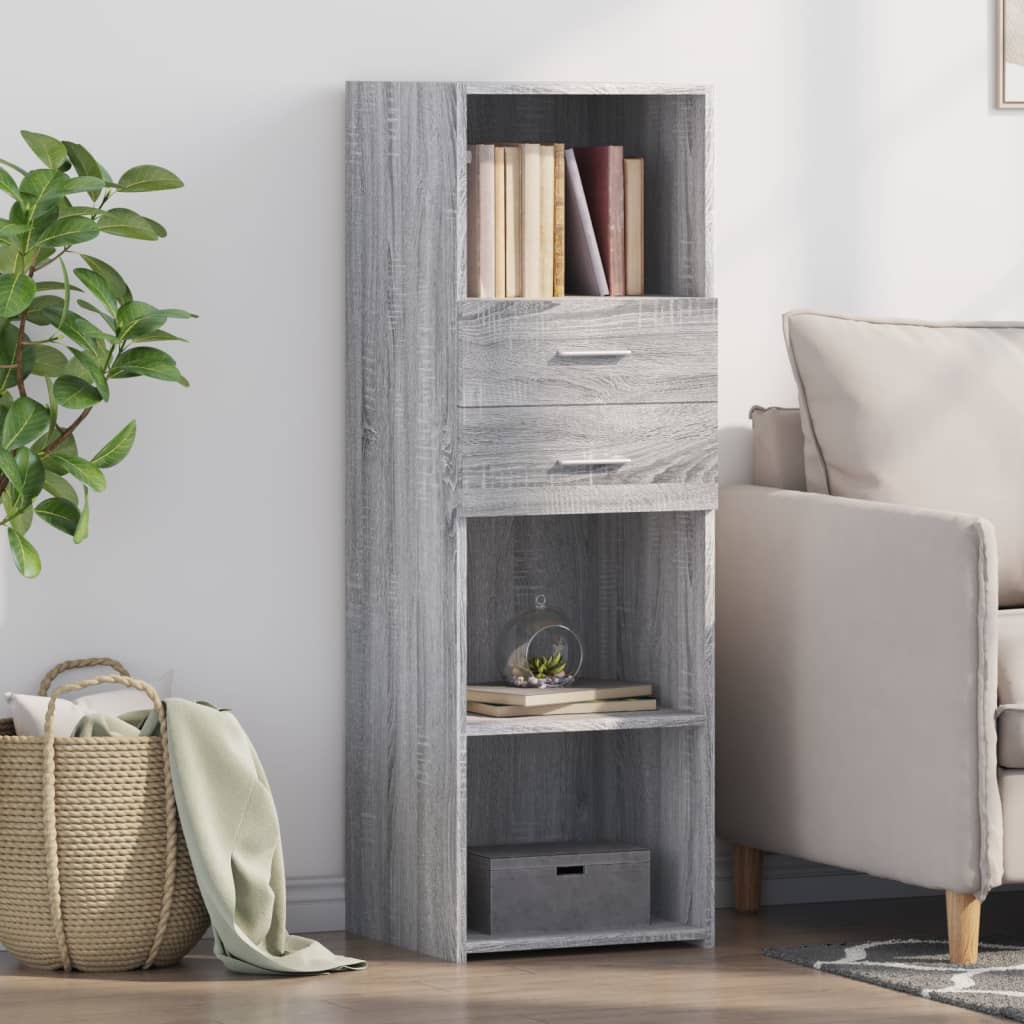 Hoge Kast 40X42,5X124 Cm Bewerkt Hout Eikenkleurig