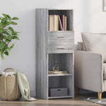 Hoge Kast 40X42,5X124 Cm Bewerkt Hout Eikenkleurig
