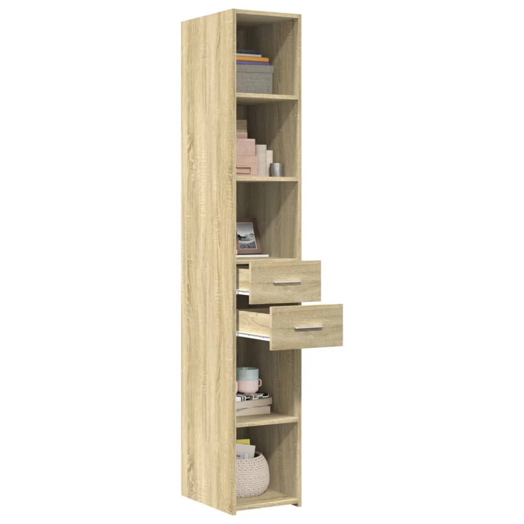 Hoge Kast 30X42,5X185 Cm Bewerkt Hout Kleurig