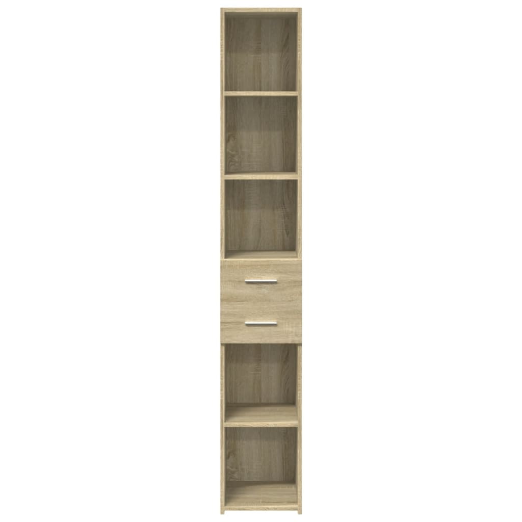 Hoge Kast 30X42,5X185 Cm Bewerkt Hout Kleurig