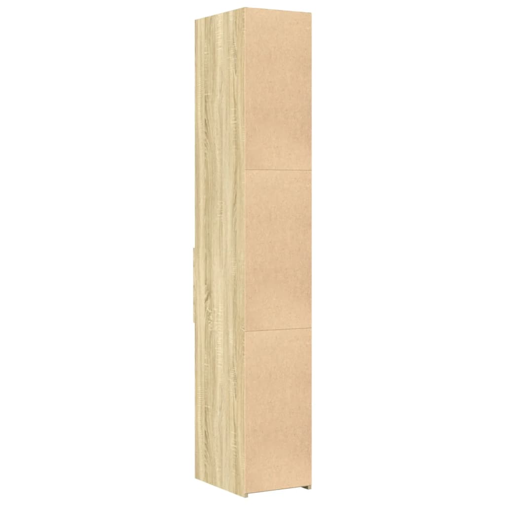 Hoge Kast 30X42,5X185 Cm Bewerkt Hout Kleurig