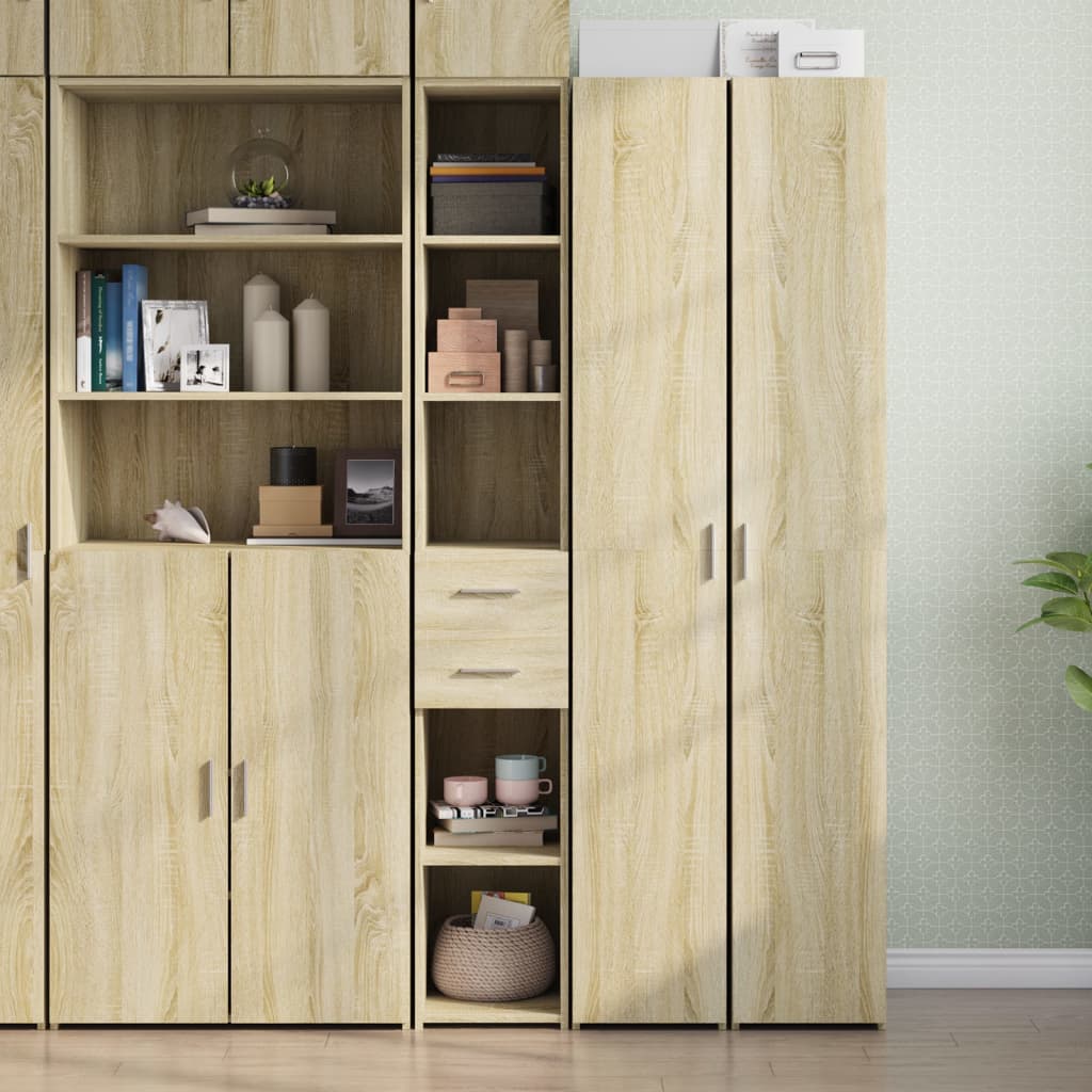 Hoge Kast 30X42,5X185 Cm Bewerkt Hout Kleurig