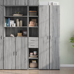 Hoge Kast 30X42,5X185 Cm Bewerkt Hout Kleurig