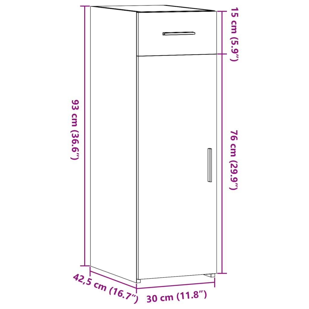 Dressoir 30X42,5X93 Cm Bewerkt Hout