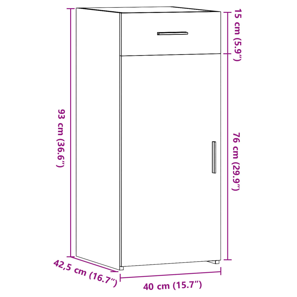 Dressoir 40X42,5X93 Cm Bewerkt Hout