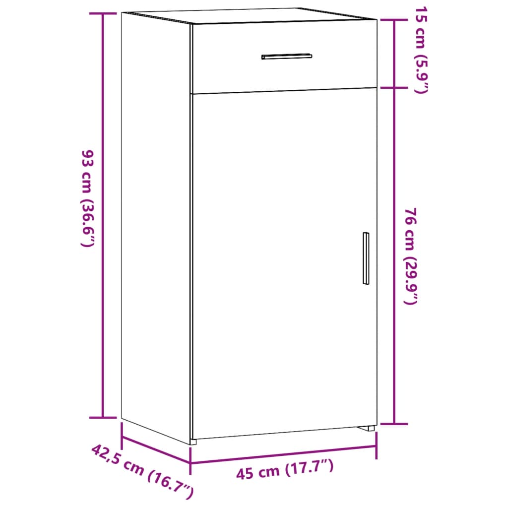 Dressoir 45X42,5X93 Cm Bewerkt Hout