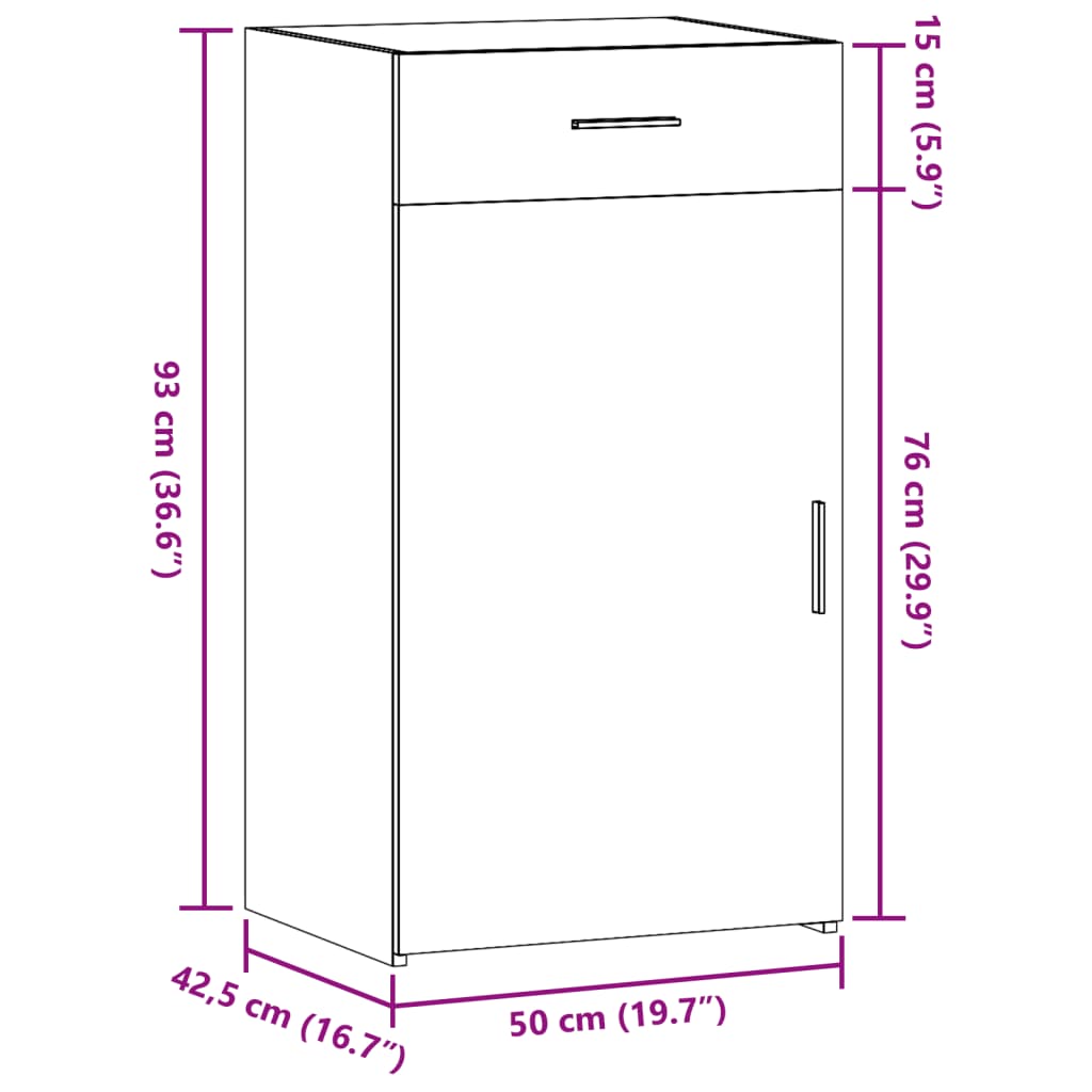 Dressoir 50X42,5X93 Cm Bewerkt Hout