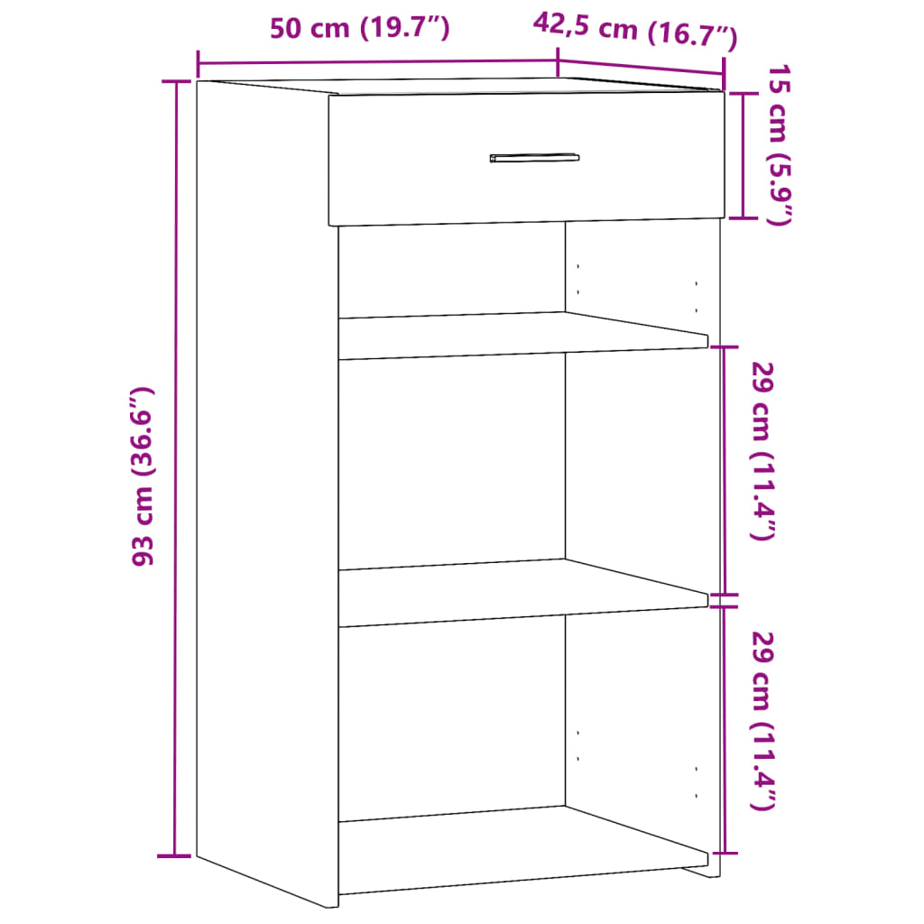 Dressoir 50X42,5X93 Cm Bewerkt Hout