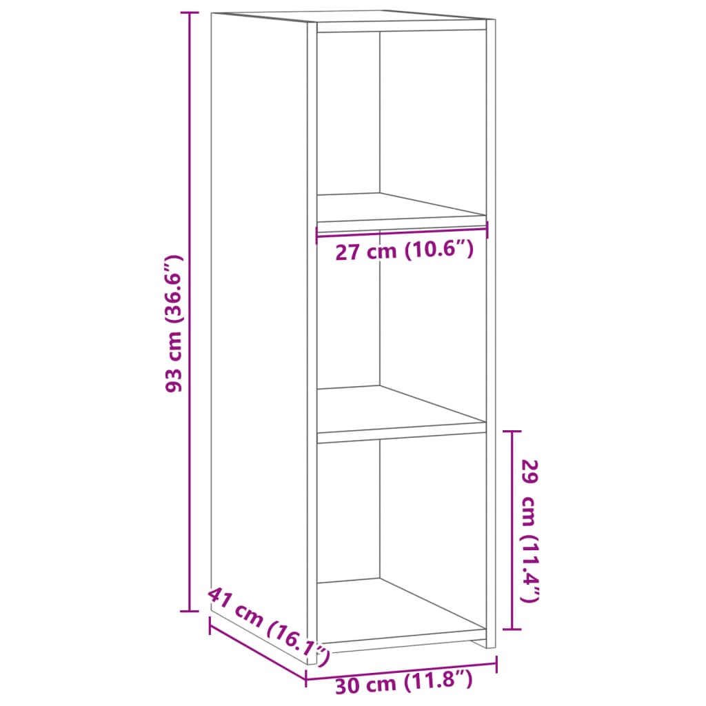 Dressoir 30X41X93 Cm Bewerkt Hout