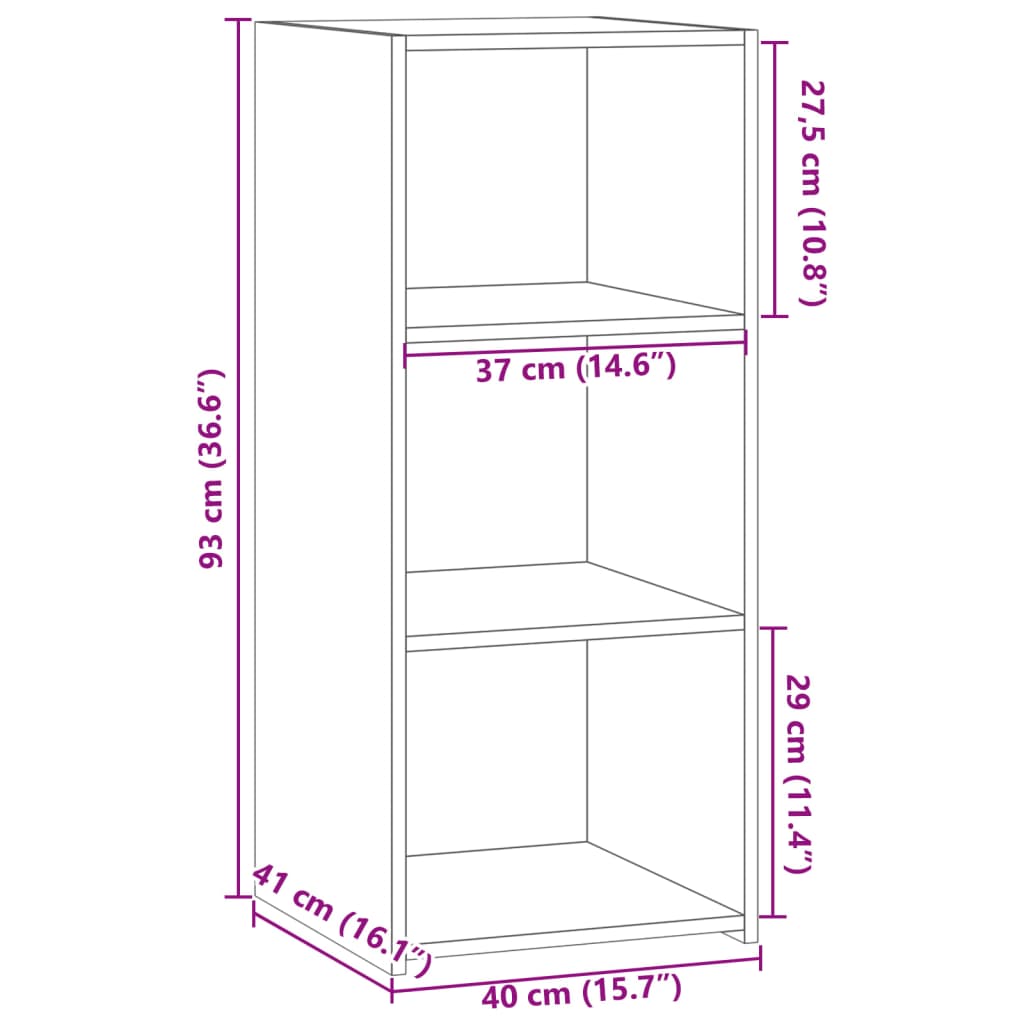 Dressoir 40X41X93 Cm Bewerkt Hout Eikenkleurig