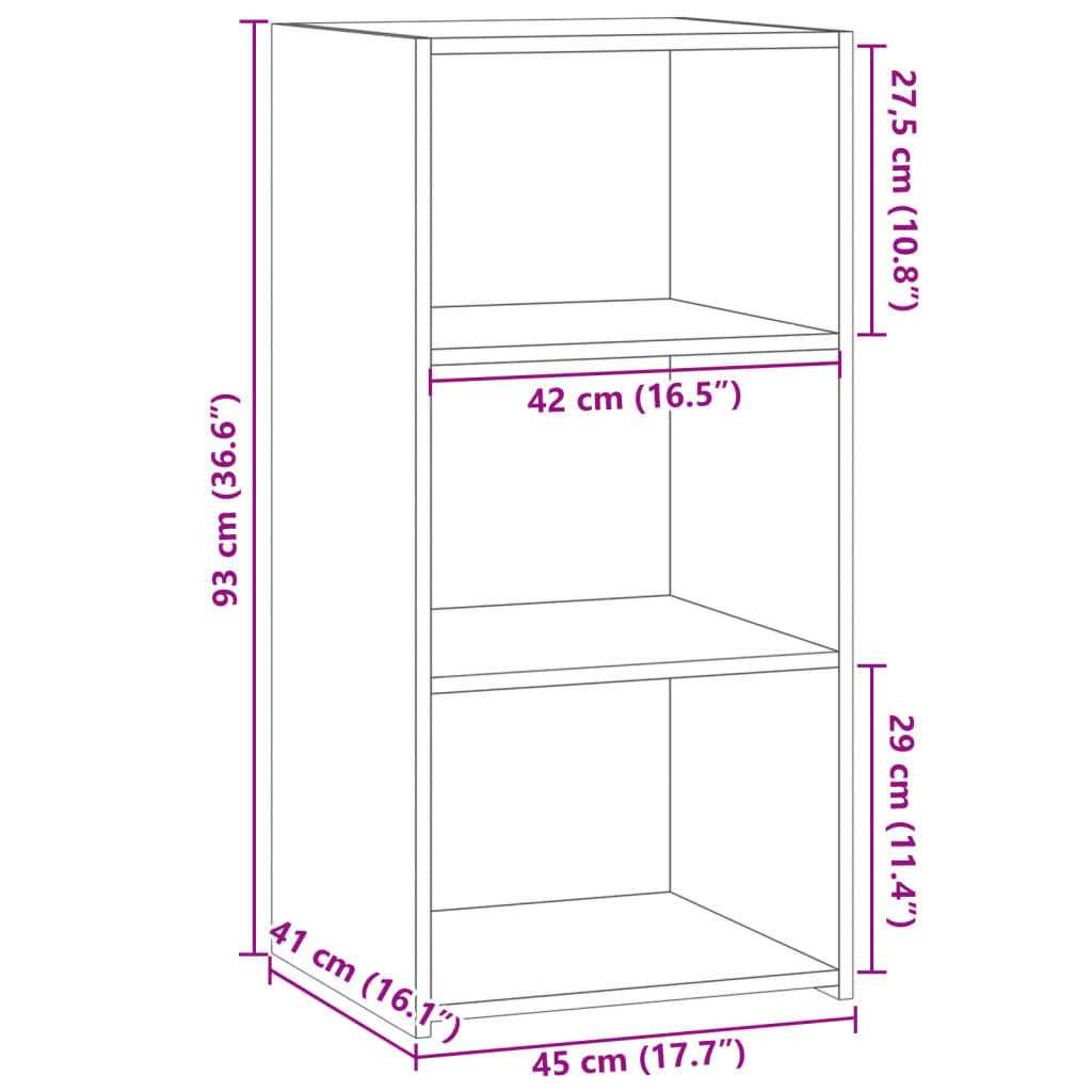 Dressoir 45X41X93 Cm Bewerkt Hout