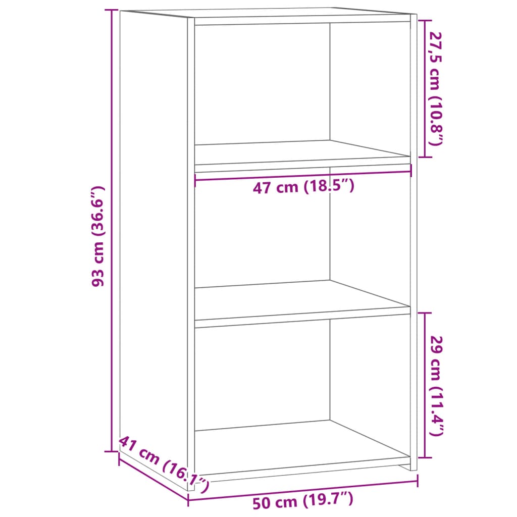 Dressoir 50X41X93 Cm Bewerkt Hout