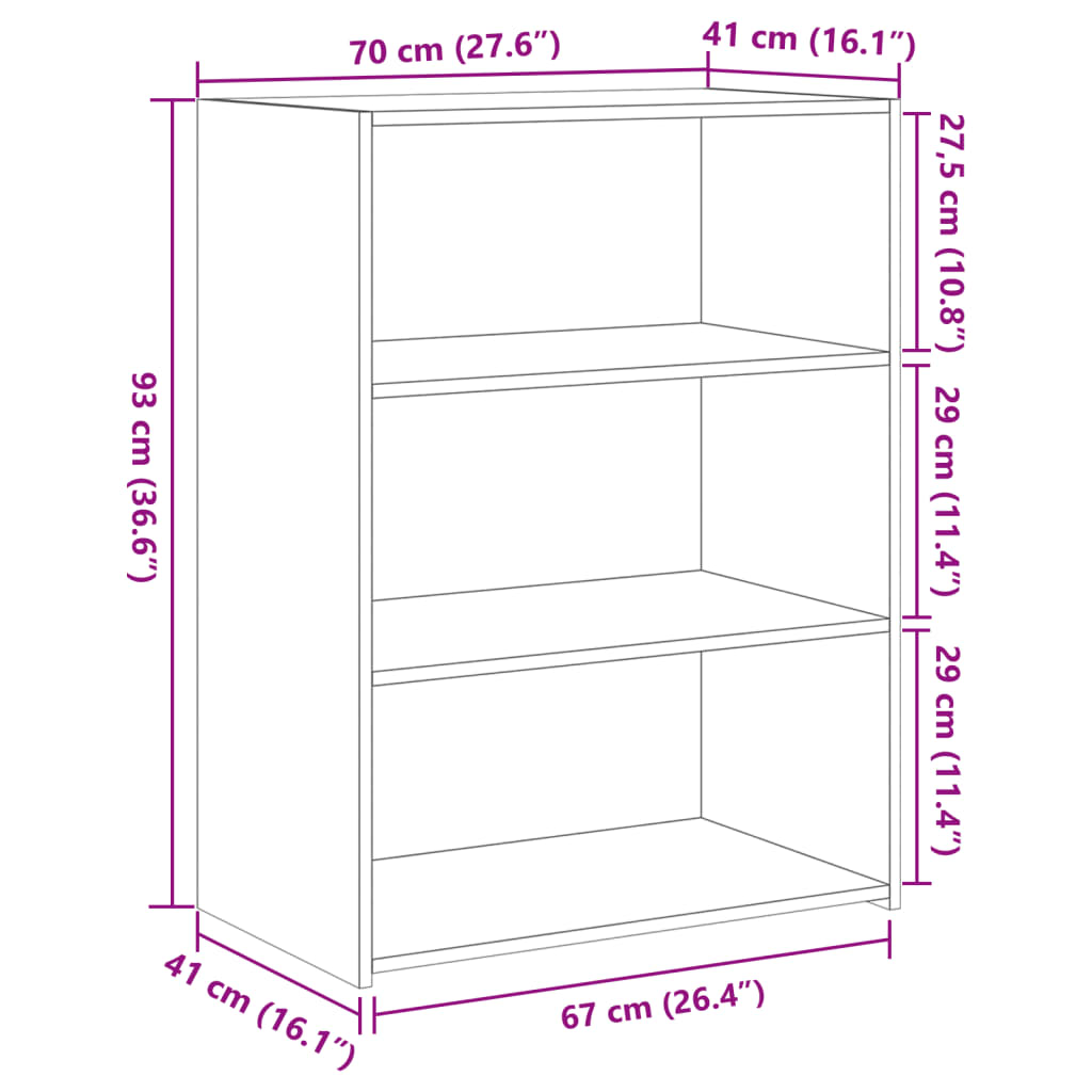 Dressoir 70X41X93 Cm Bewerkt Hout